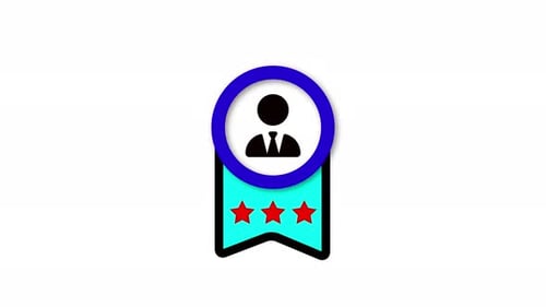 Animated Flat Design Corporate User Rating Badge