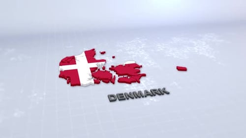 Dänemark-Karte mit Flagge