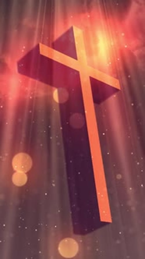 Spiritual Christian Cross Animation with Divine Light