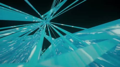 Futuristic Blue Network Tunnel Abstract Loop Background