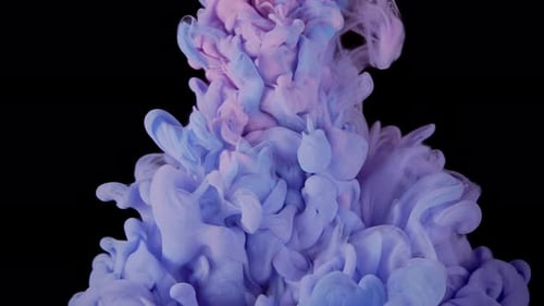 Abstract Billows of Blue and Pink Ink