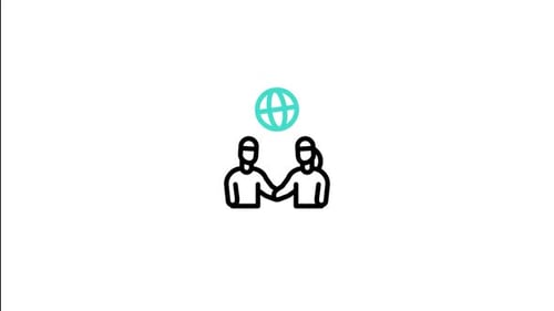 Minimalist Animated Icon of Diverse Global Connection