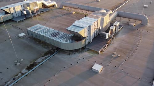 HVAC and Ventilation Systems on a Building Rooftop