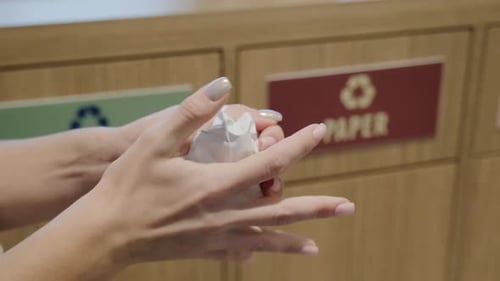 Paper Recycling in a Workplace Recycling Station