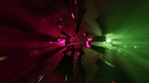 Pink And Green Spectacular Beautiful Sci Fi Infinity Tunnel Background Vj Loop I 4K