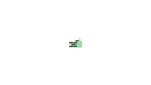 Flat Design Green Flame and Brick Wall Icon Animation