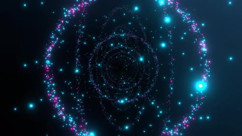 Cyan And Pink Magical Shining Magical Corridor Background Vj Loop I 4K