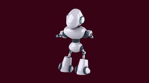 Fun 3D cartoon robot dancing (with alpha channel)