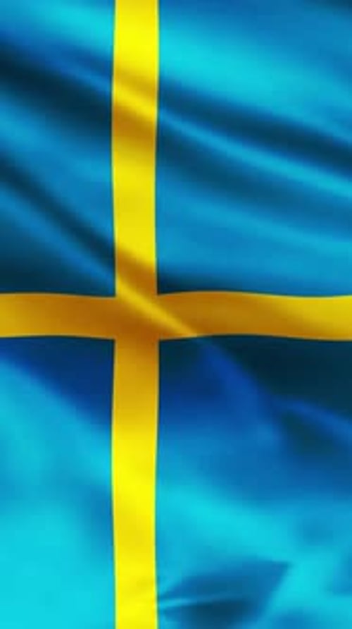 Vertical Waving Flag of Sweden