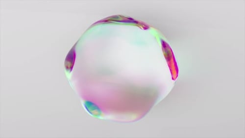 Abstract Fluid Iridescent Morphing Liquid Shape Animation