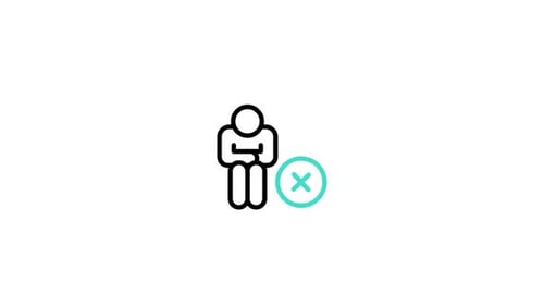Flat Design Icon of Person with Forbidden X Mark