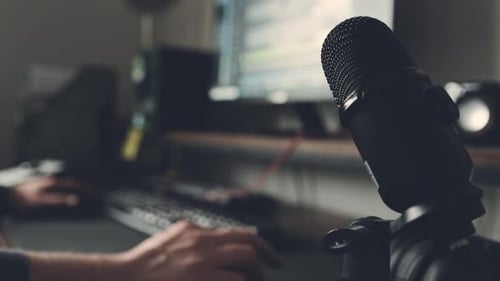 Microphone in Recording Studio