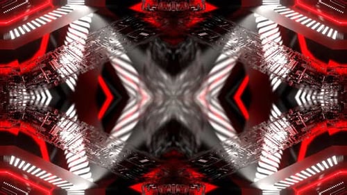 White And Red Glowing Flashing Strobe Kaleidoscopic Background Vj Loop In 4K