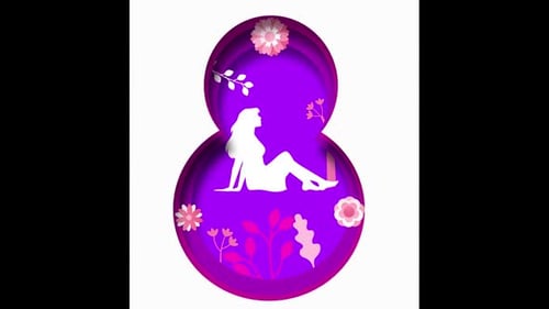 Animated Women's Day Greeting with Layered Paper Cut Style