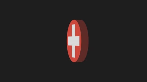 Animated 3D Medical Cross Icon Rotating Loop