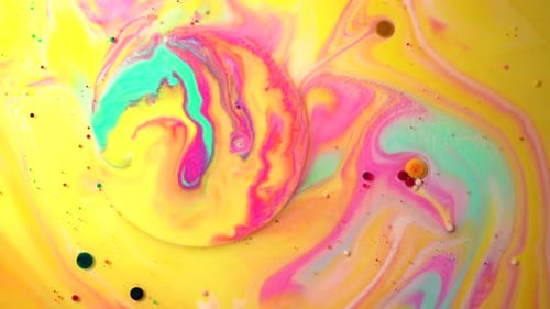 Abstract Liquid Art Background with Swirls and Colors
