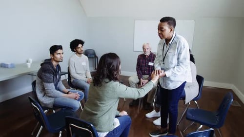 Support Group Meeting in a Bright Room