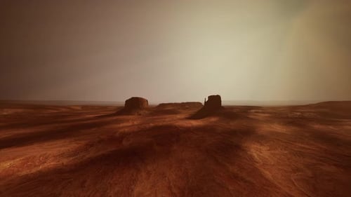 A Stunning Computergenerated Aerial View of a Mesmerizing Desert Landscape