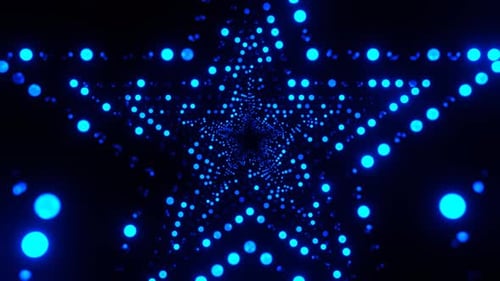 Blauer schimmernder sternförmiger Feiertags-Glitzer-Hintergrund VJ Loop in 4K