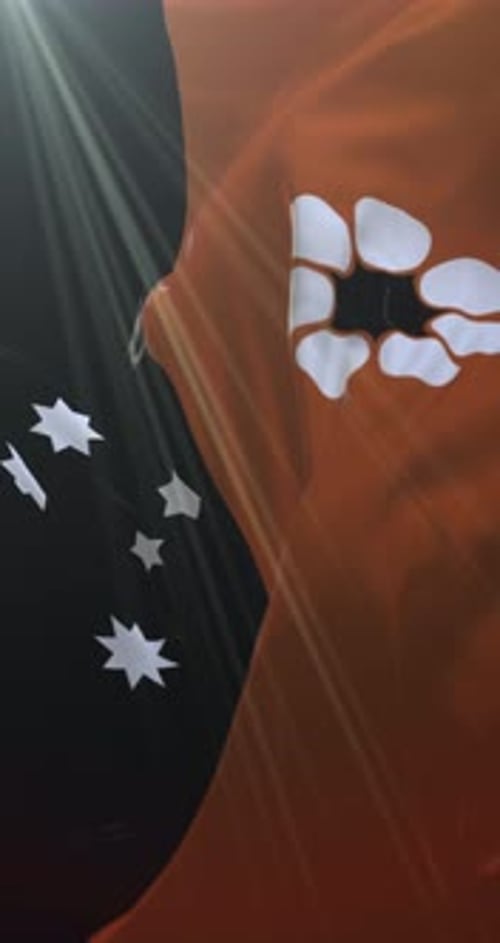 Animated Australian and Aboriginal Flag Waving Video