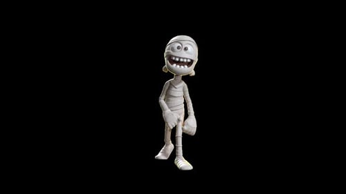 Happy 3D Cartoon Mummy Character Dancing Loop Animation