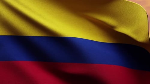Realistic Waving Flag of Colombia Animation
