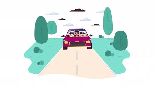 Reckless Driving Problem Line Cartoon Animation