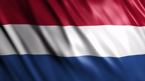 Realistic Netherlands Flag Waving Seamless Loop