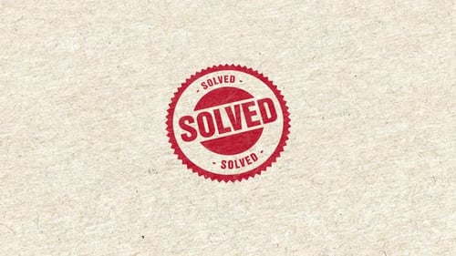 Vintage Rubber Stamp Solved Text Animation