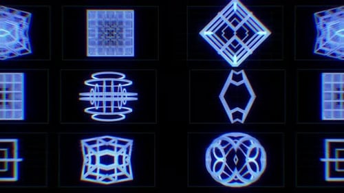 Abstract Glitch Geometric Shape Animation Pack