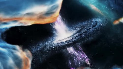 Dynamic Space Galaxy with Erupting Nebula Animation