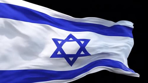 Realistic Israel Flag Waving Seamless Loop