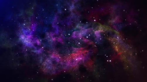 Vibrant Cosmic Nebula with Twinkling Stars Animated Background