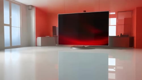 Abstract Red Fluid Waves Background with Green Screen Reveal