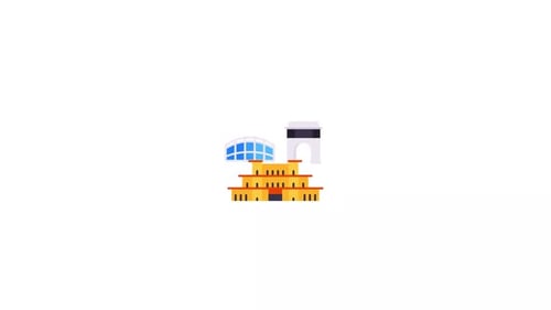 Animación de iconos de la ciudad de Bucarest