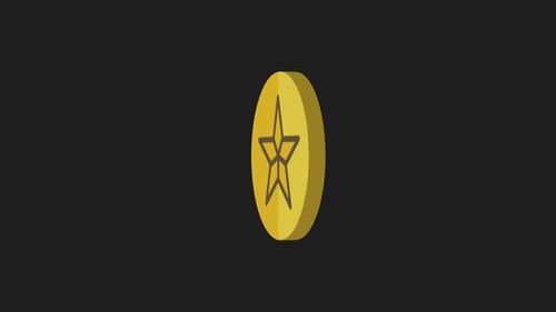Animated Rotating Geometric Star Coin Icon