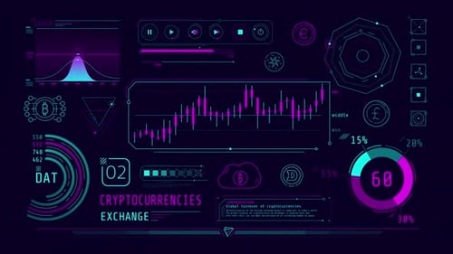 Infographics About Cryptocurrencies Exchange Animated on the Alpha Channel