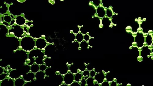 Animated Green Molecular Structures Science Background