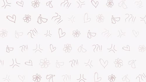 Doodle Pattern Seamless Hearts Flowers Sketchy Cute