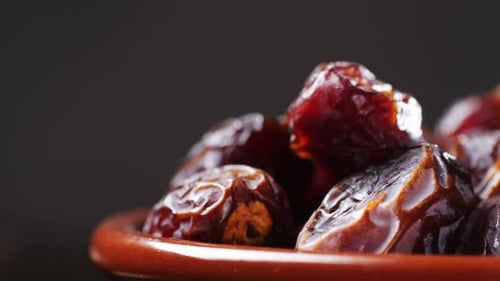 Fresh Dates Fruits Close Up on Kitchen Close Up in Supermarket Eating Dried Fruits Vegan Vegetarian