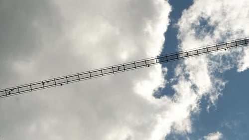 Underneath Blackforestline Suspension Bridge with People