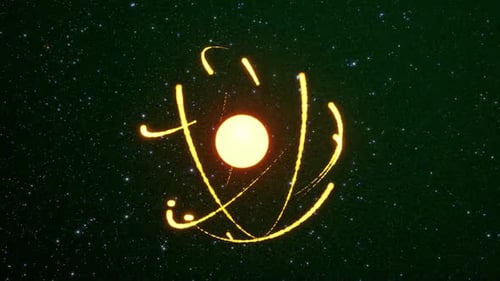 Abstract Luminous Core Particle Orbit Animation