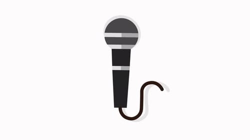 Flat Design Animated Microphone Icon Reveal