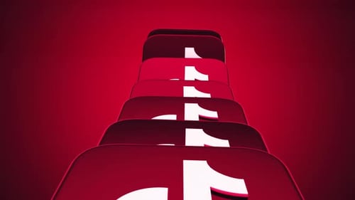 Dynamic TikTok 3D Icons On Red Background