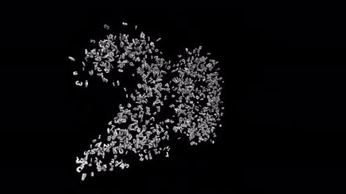 Number 20 Made of Numbers with Alpha Channel. 3D Font Number Animation. Transparent Background