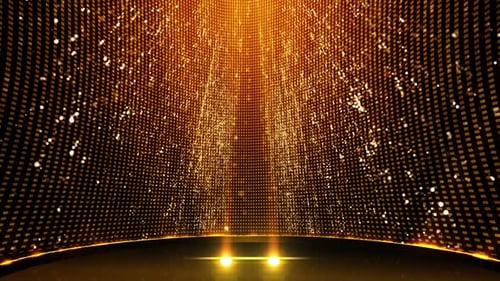 Golden Glitter Stage Background for Awards Ceremony