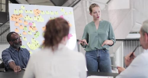 Woman Leading a Business Meeting in Modern Office