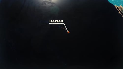 Rotating Planet Earth with Futuristic Location Pin Highlight