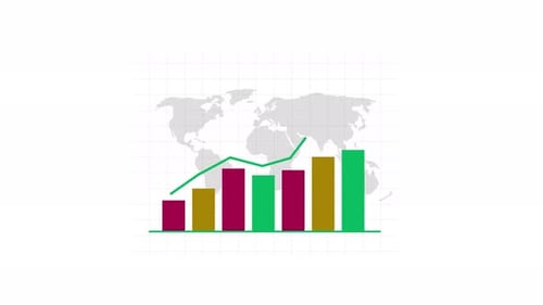 Animated Growth Bar Chart and Line Graph on World Map