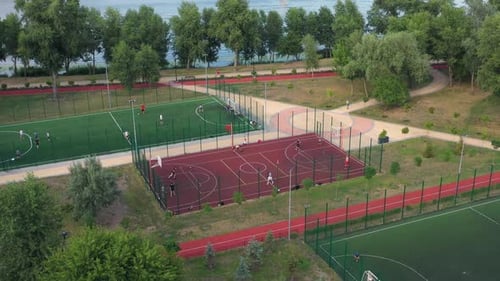 Openair Soccer and Basketball Courts in the Park